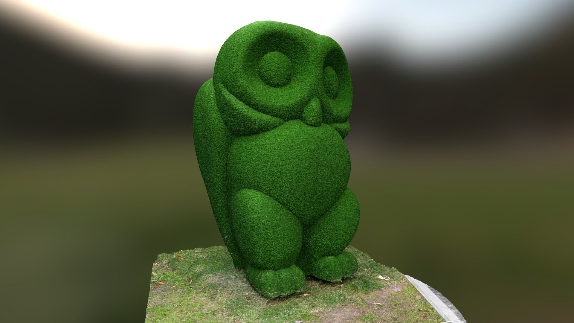 Owl from artificial grass