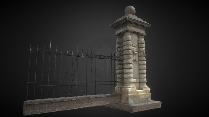 Old gate and fence elements from Kodály körönd 3 3D Model