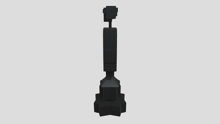 Geometric Humanoid Figure on Pedestal 3D Model