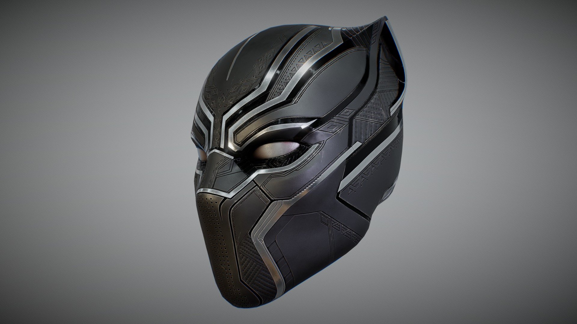 Black Panther Mask - 3D model by Brandon Shirk (@ShirkBrandon) [83a0d1c