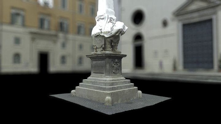 Piazza della Minerva and the Elephant Tekhenu 3D Model