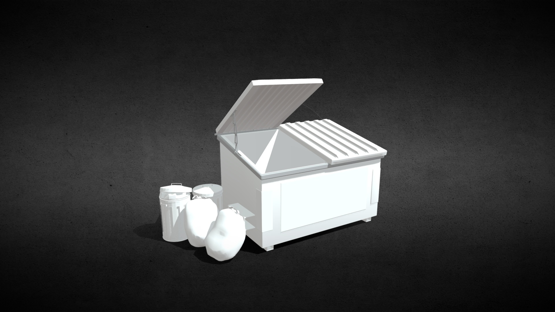 3D model Bingo Bin Trash Cans V1 - This is a 3D model of the Bingo Bin Trash Cans V1. The 3D model is about a white cube with a white ball.