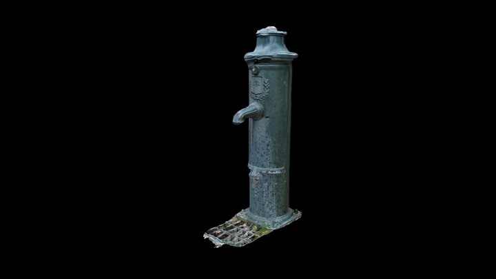 Montparnasse Cemetery water fountain 3D Model