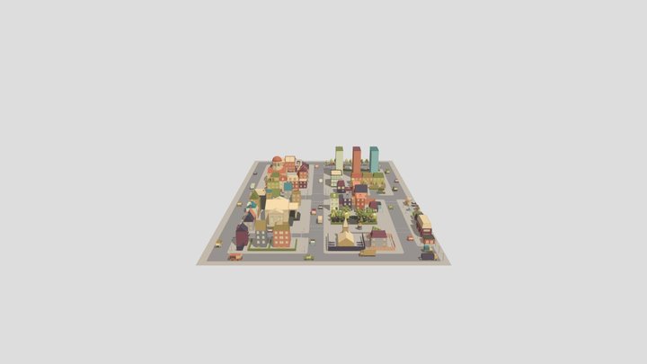 LowPoly City 3D Model