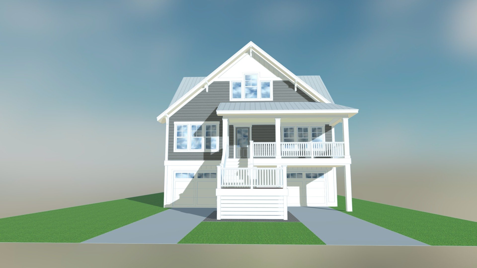 Currituck Cottage 3D Model By SDC House Plans Srscomp1223 83a308a 