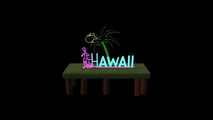 SpaceDandy Hawaii Neon 3D Model