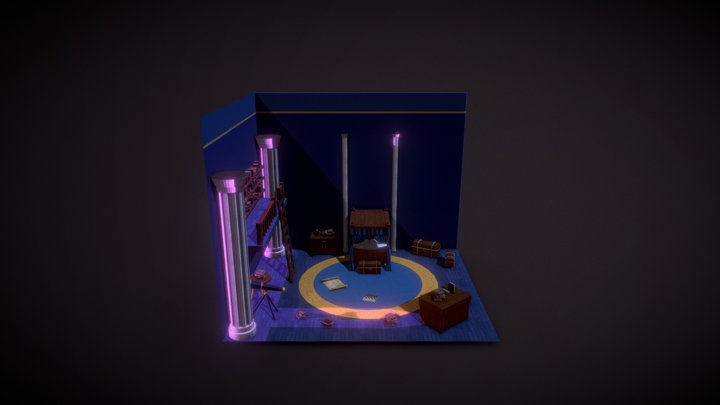 Midnight Interior Room 3D Model