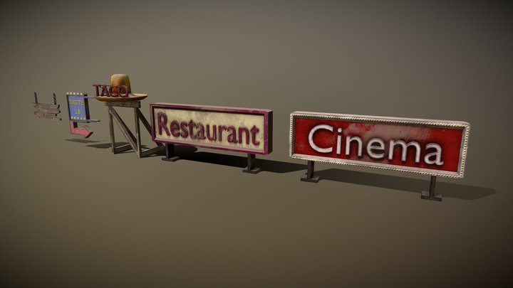 Post- Apo Sign Collection 3D Model
