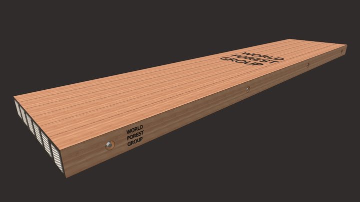 8"x48"x18' No Notch WFG Eucalyptus Hardwood Mat 3D Model