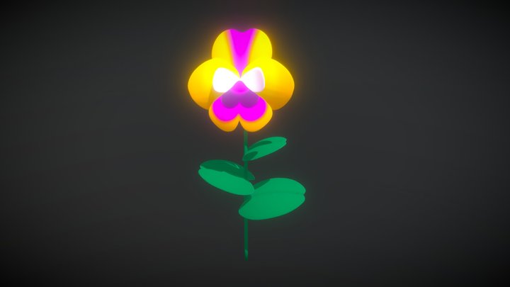 Wild Pansy (Yellow) 3D Model