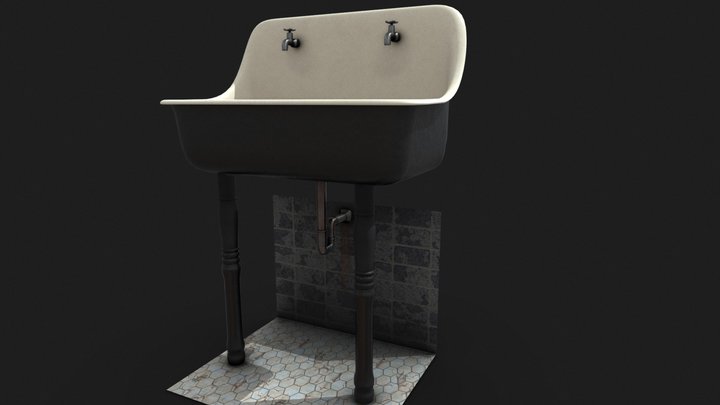 Victorian kitchen sink 3D Model