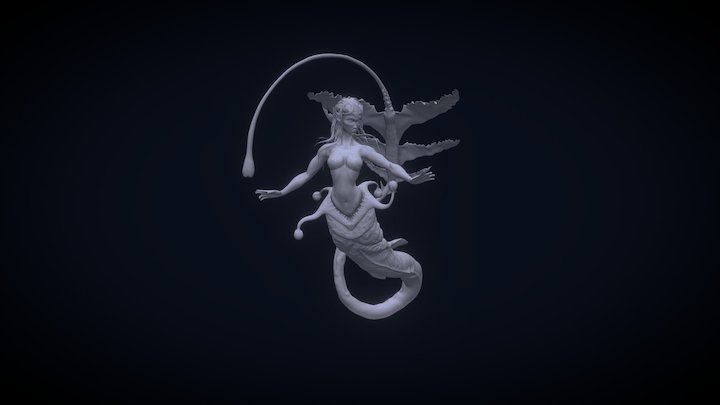 Mermaid creature 3D Model