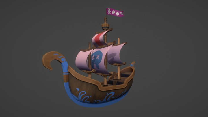 Stylized Pirate Ship 3D Model