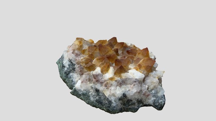 Quartz Citrine Crystals (in their natural form) 3D Model