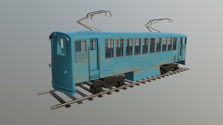 LOW POLY - Fictional Train Prop 3D Model