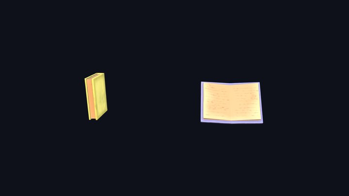 Stylized Open and Closed Books 3D Model