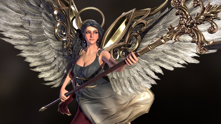 Ophelia, the Winged Guardian 3D Model