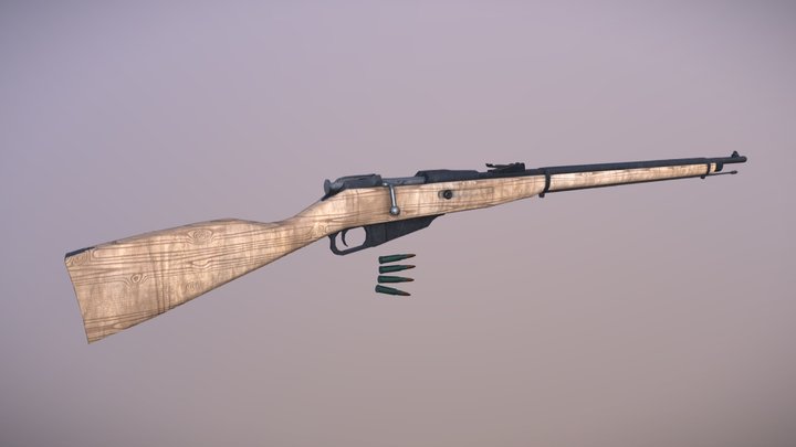 Mosin Nagan Rifle Low poly 3D Model