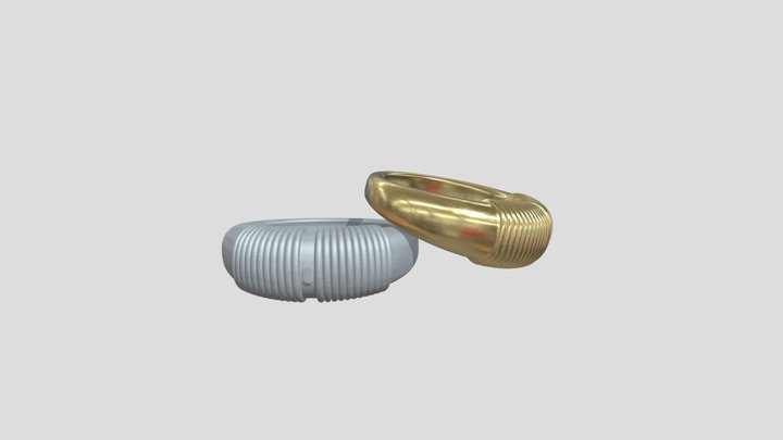 Gold Silver Curl Pattern Rings