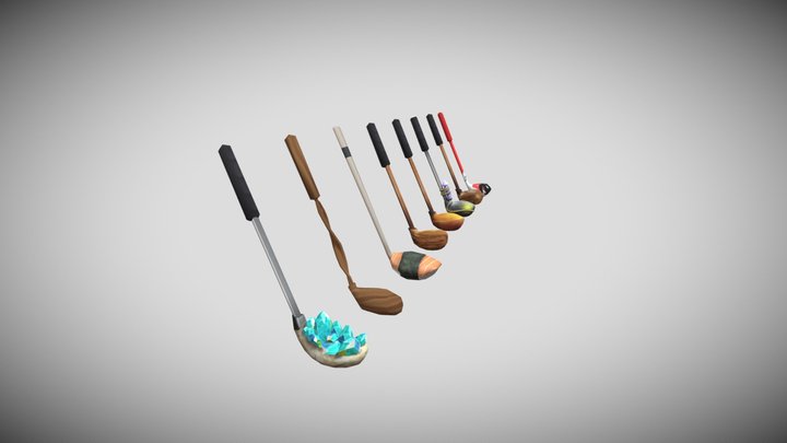 Ninja Golf Wood Club collection 3D Model