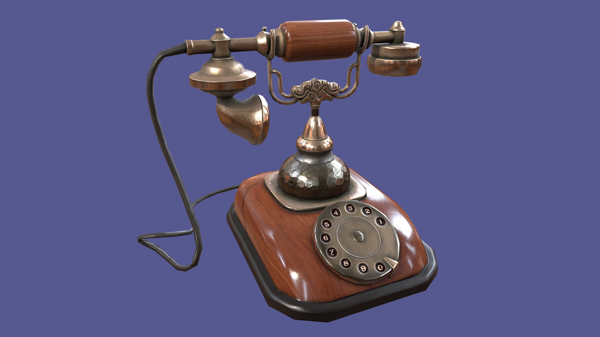 3D model Antique Retro Phone - This is a 3D model of the Antique Retro Phone. The 3D model is about a close-up of a telephone.