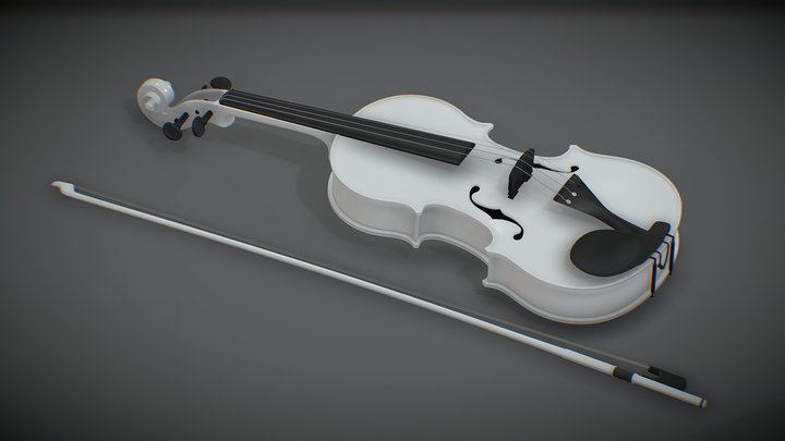 White violin 3D Model