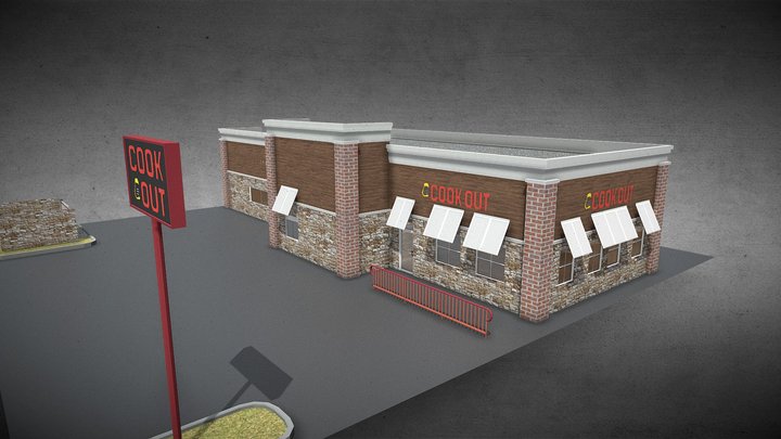 Cook Out - Fast Food (small version) 3D Model