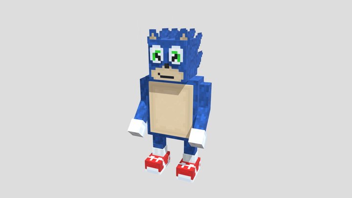 Sonic Minecraft Model 3D Model