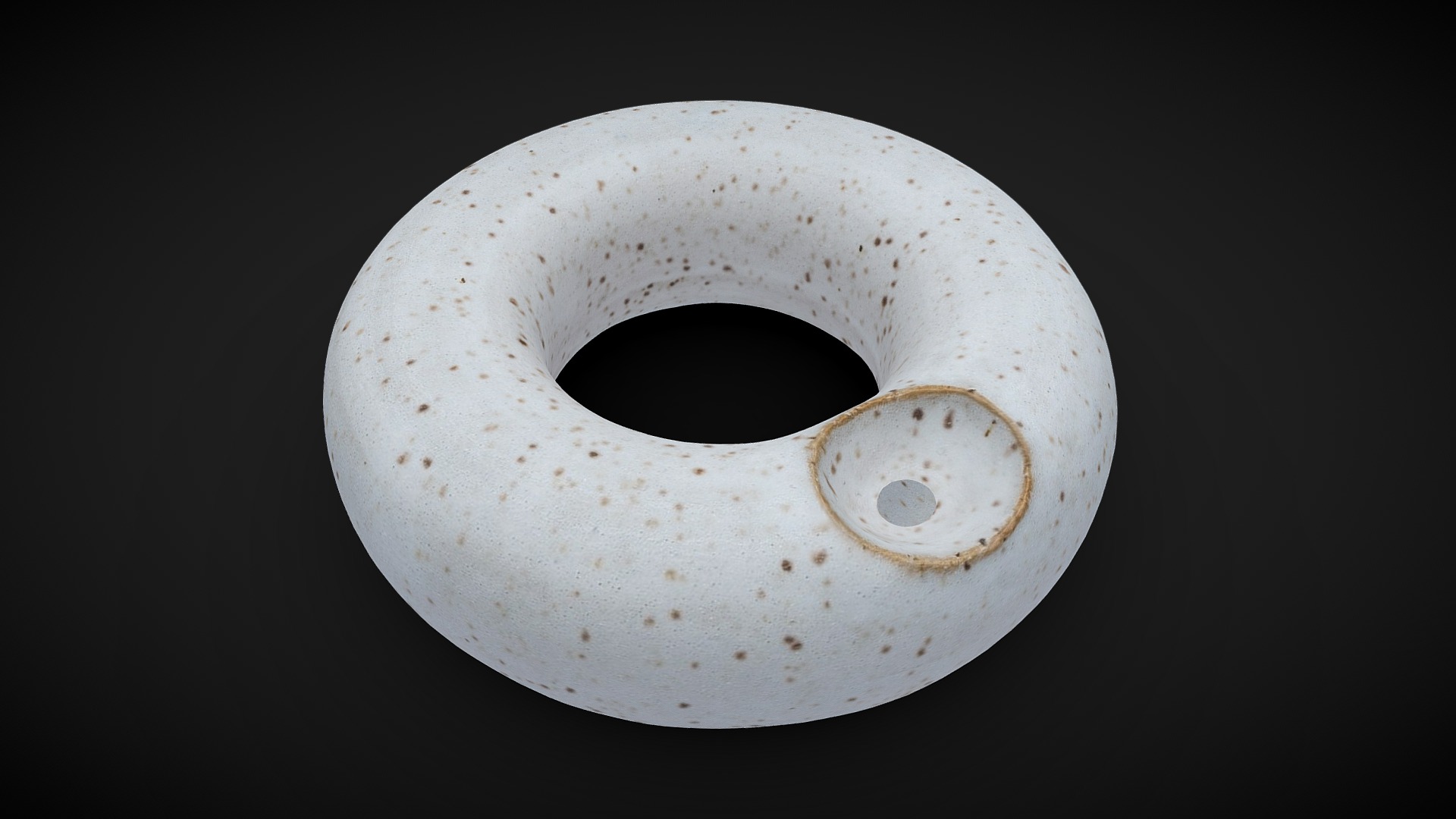 3D model Ceramic Pipe - This is a 3D model of the Ceramic Pipe. The 3D model is about a circular object with holes in it.