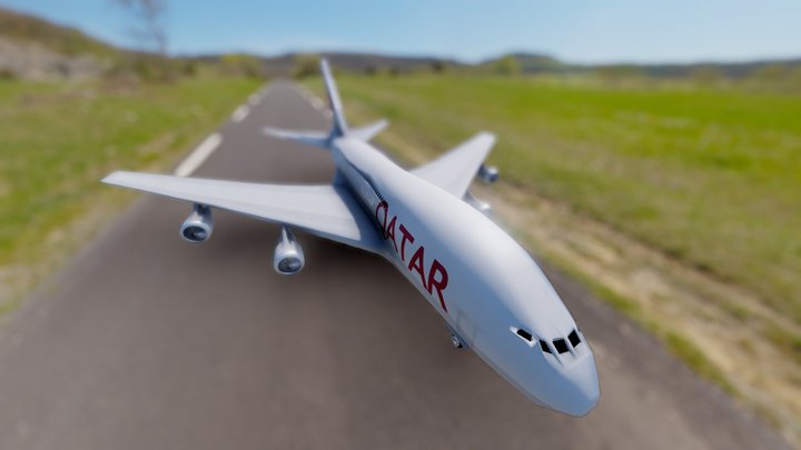 Qatar Jet Plane 3D Model