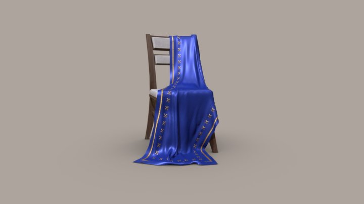 Chair with cloth 3D Model