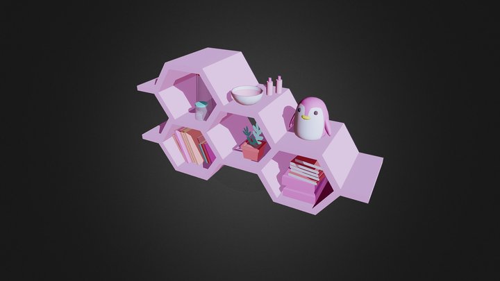 Hexagon Shelves 3D Model