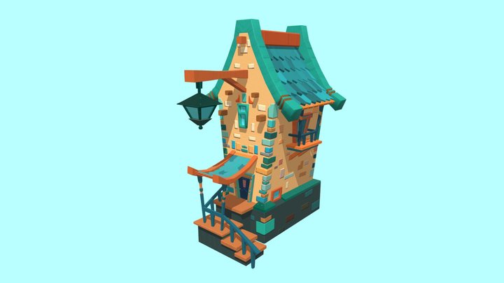 Toon House 3D Model
