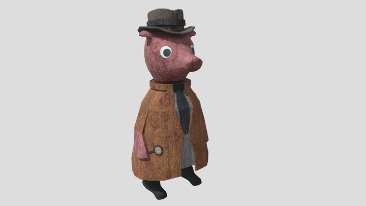 Private Investigator Oinker T. Pigman figure 3D Model