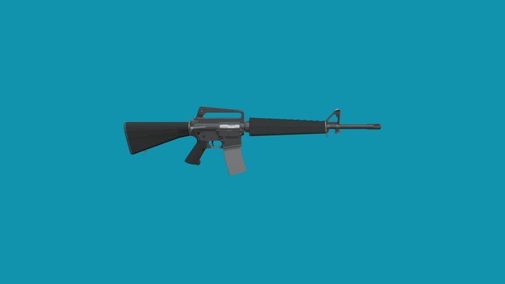 Low-Poly M16A1 3D Model