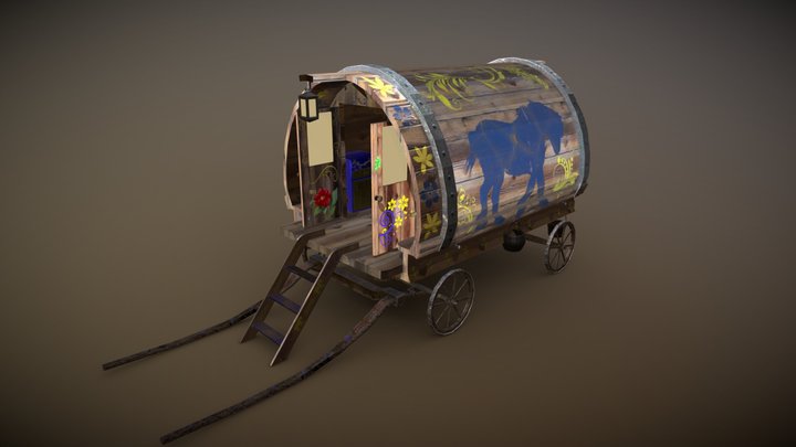 A Gypsy Caravan 3D Model
