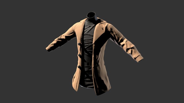 Turtle Neck and PeaCoat 3D Model
