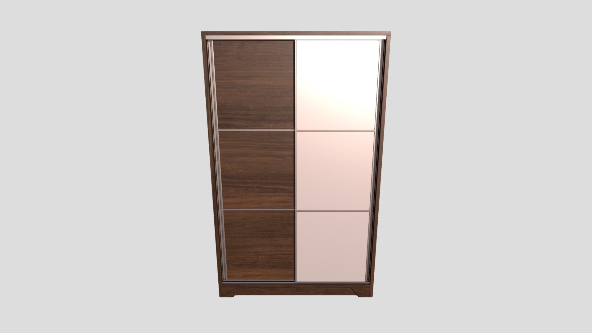 Emmette Medium Sliding Wardrobe With Mirror