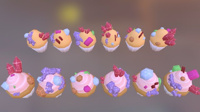 Cupcakes gems 3D Model