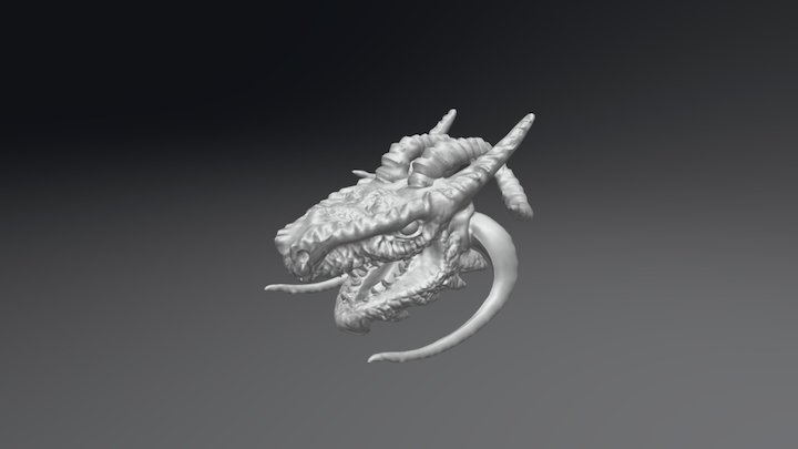 Ugly Dragon Head 3D Model