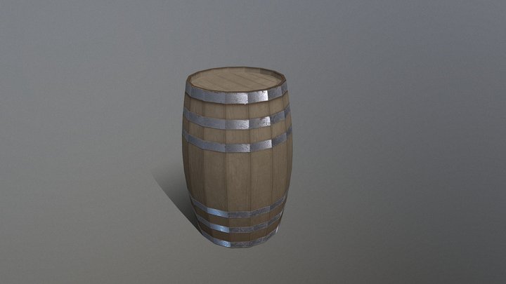 Low Poly Barrel 3D Model
