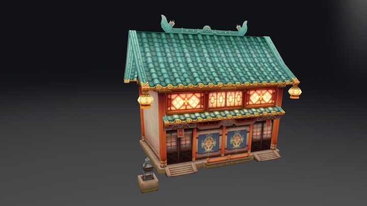Low poly China House 3 3D Model