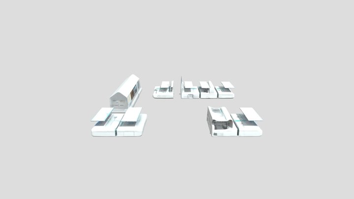 A futuristic canteen in school for 2045 3D Model