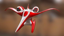 Red Space Ship 3D Model