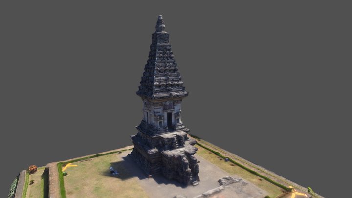 Candi Jawi with Precision Geometry 3D Model