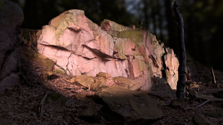 Rorphyr rock face Rochlitzer Berg (free) 3D Model