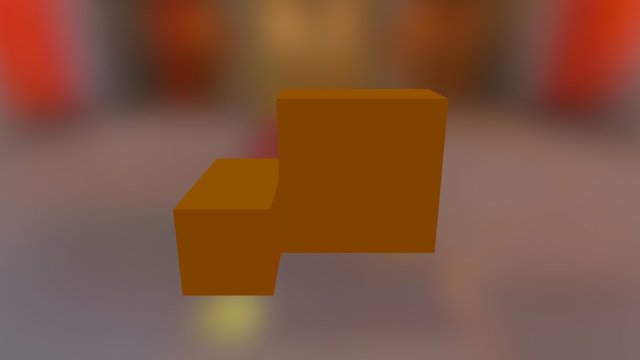 Puzzle Part Orange 3D Model
