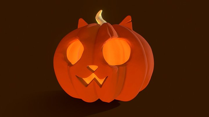 Kitty Pumpkin 3D Model