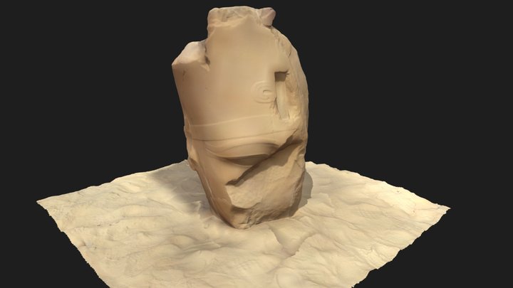 Old Egyptian Statue Head - Amenhotep III Temple 3D Model