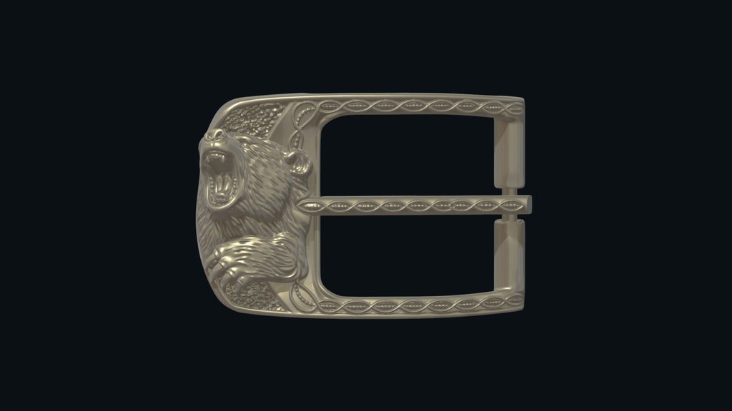 Roaring Bear Belt Buckle